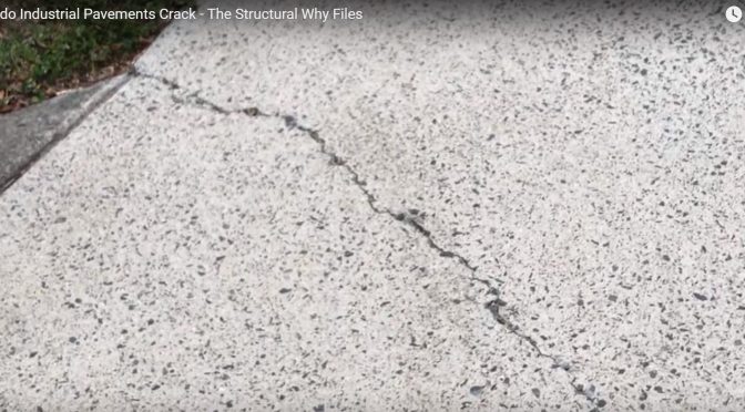 Industrial concrete pavement crack