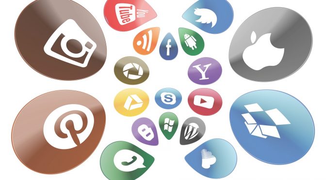 Swirling social media logos